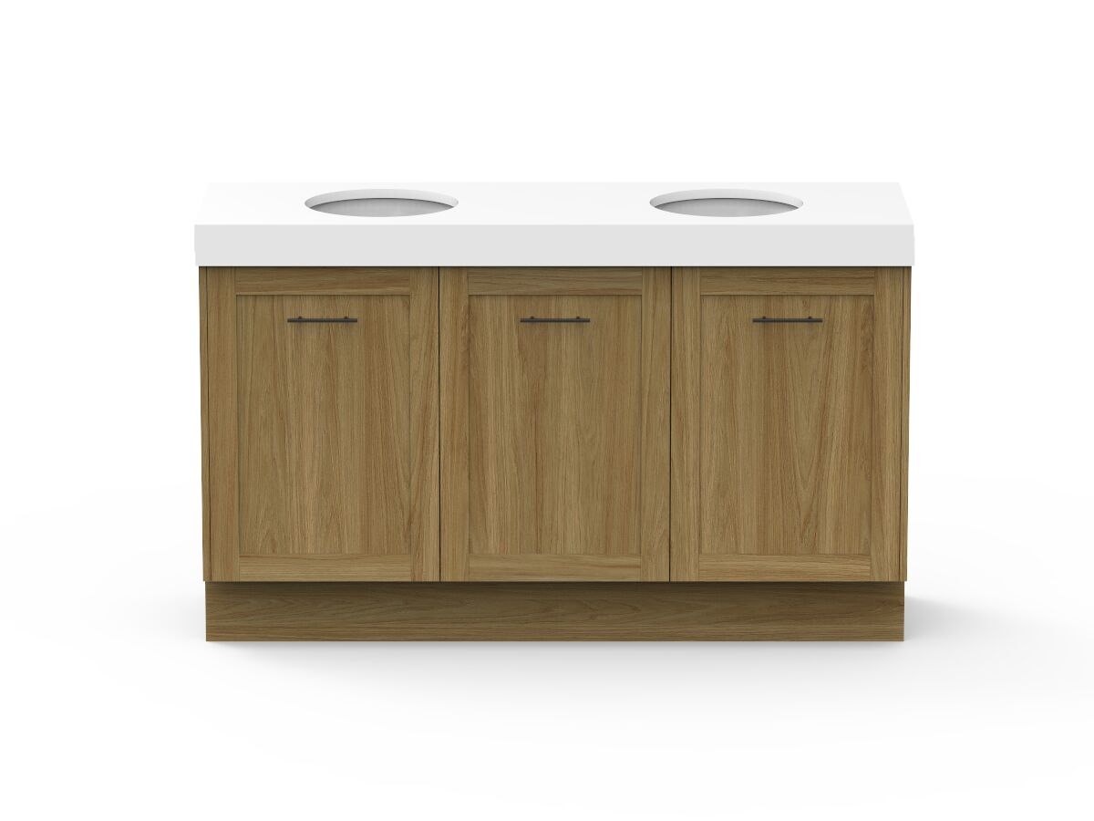 reece Kado Lux All Door 1500mm Floor Mounted Vanity Double Basin 90mm Cherry Pie Top