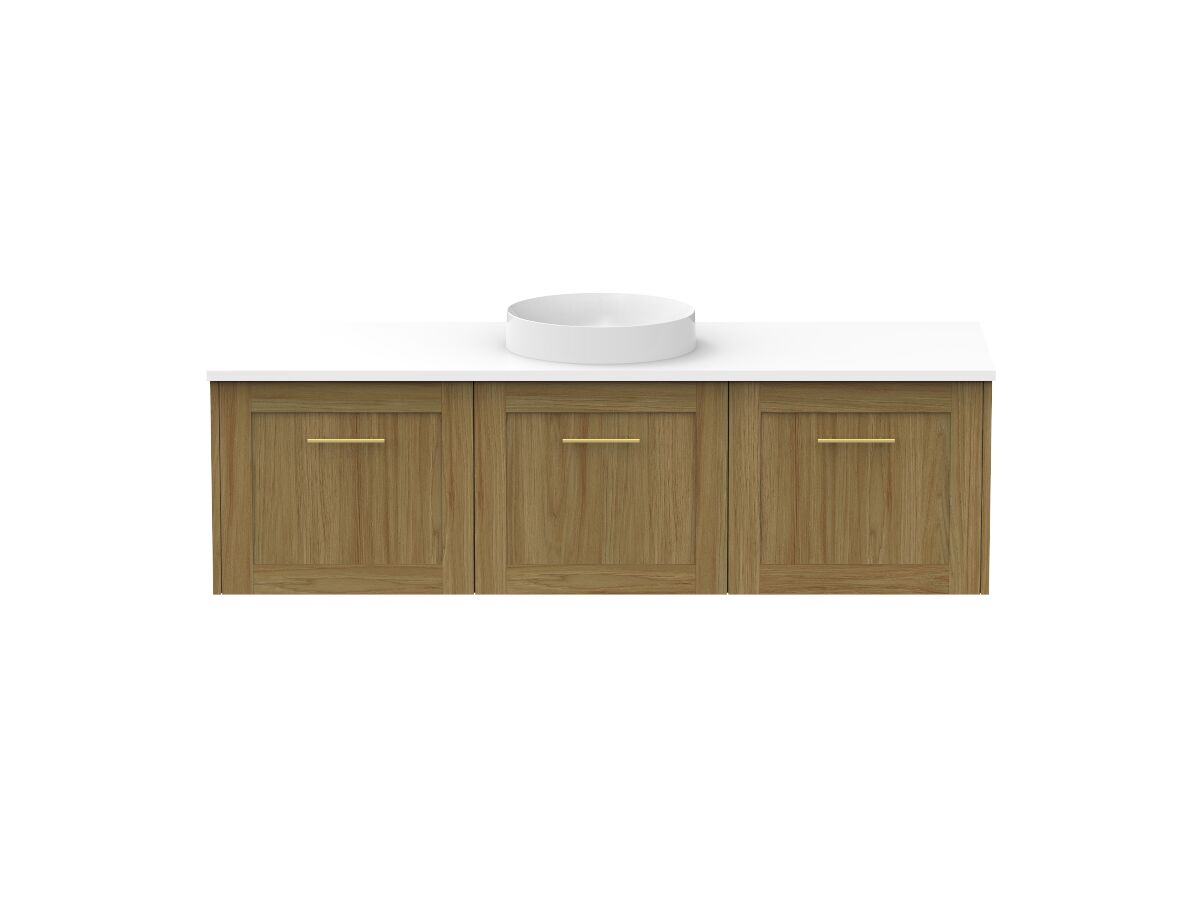 Reece Kado Lux All Door 1500mm Wall Hung Vanity Centre Basin 20mm Cherry Pie Top