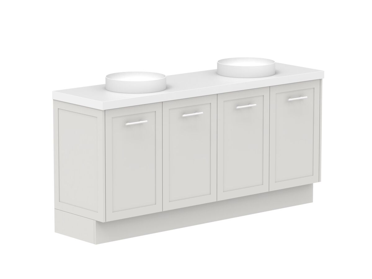 Reece Kado Lux All Door 1800mm Floor Mounted Vanity Double Basin 50mm Cherry Pie Top