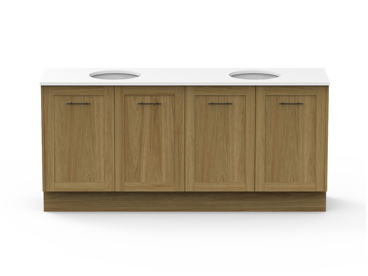 reece Kado Lux All Door 1800mm Floor Mounted Vanity Double Basin 20mm Cherry Pie Top