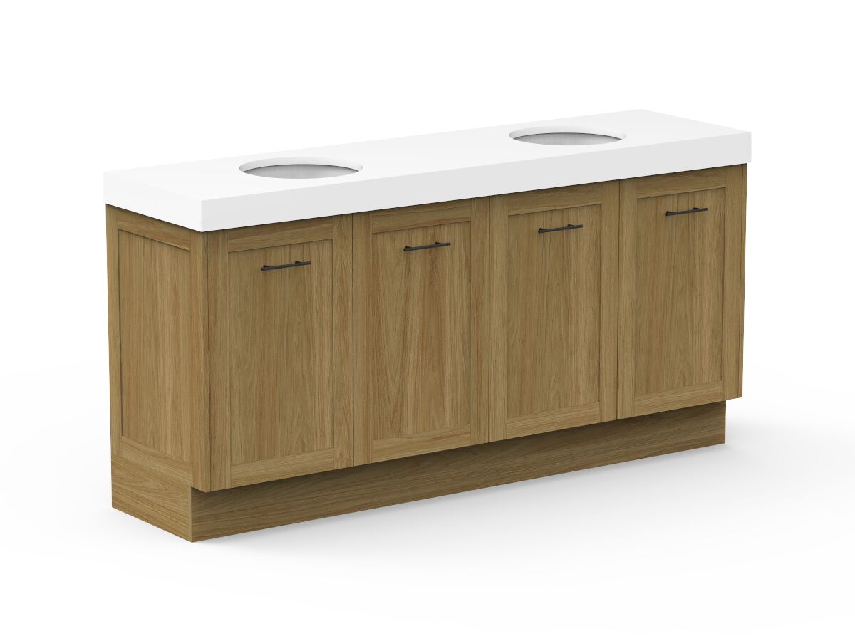 Reece Kado Lux All Door 1800mm Floor Mounted Vanity Double Basin 90mm Cherry Pie Top