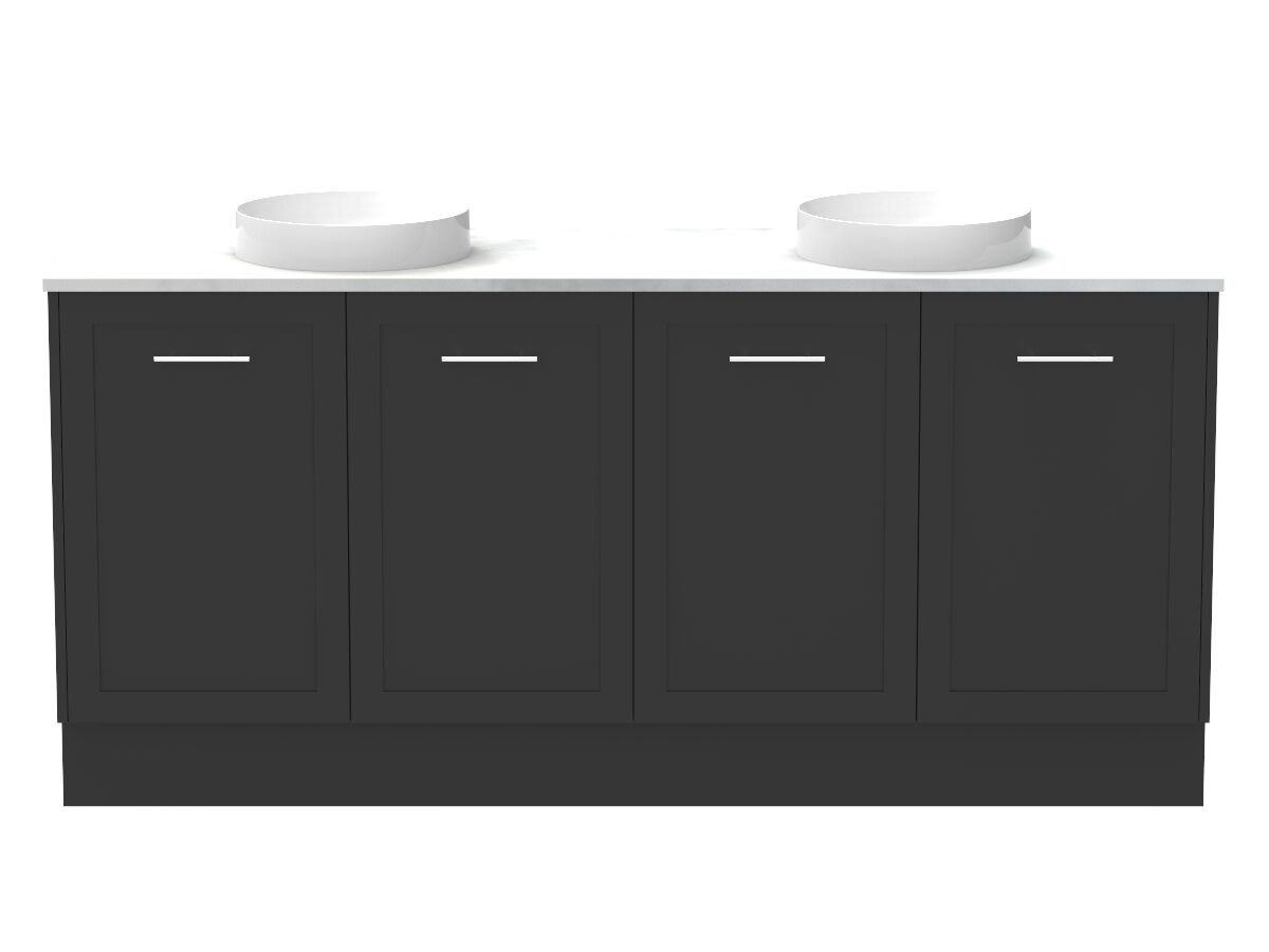 Reece Kado Lux All Door 1800mm Floor Mounted Vanity Double Basin 20mm Cherry Pie Top