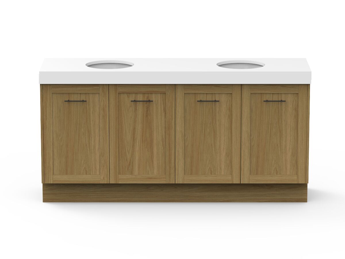 reece Kado Lux All Door 1800mm Floor Mounted Vanity Double Basin 90mm Cherry Pie Top