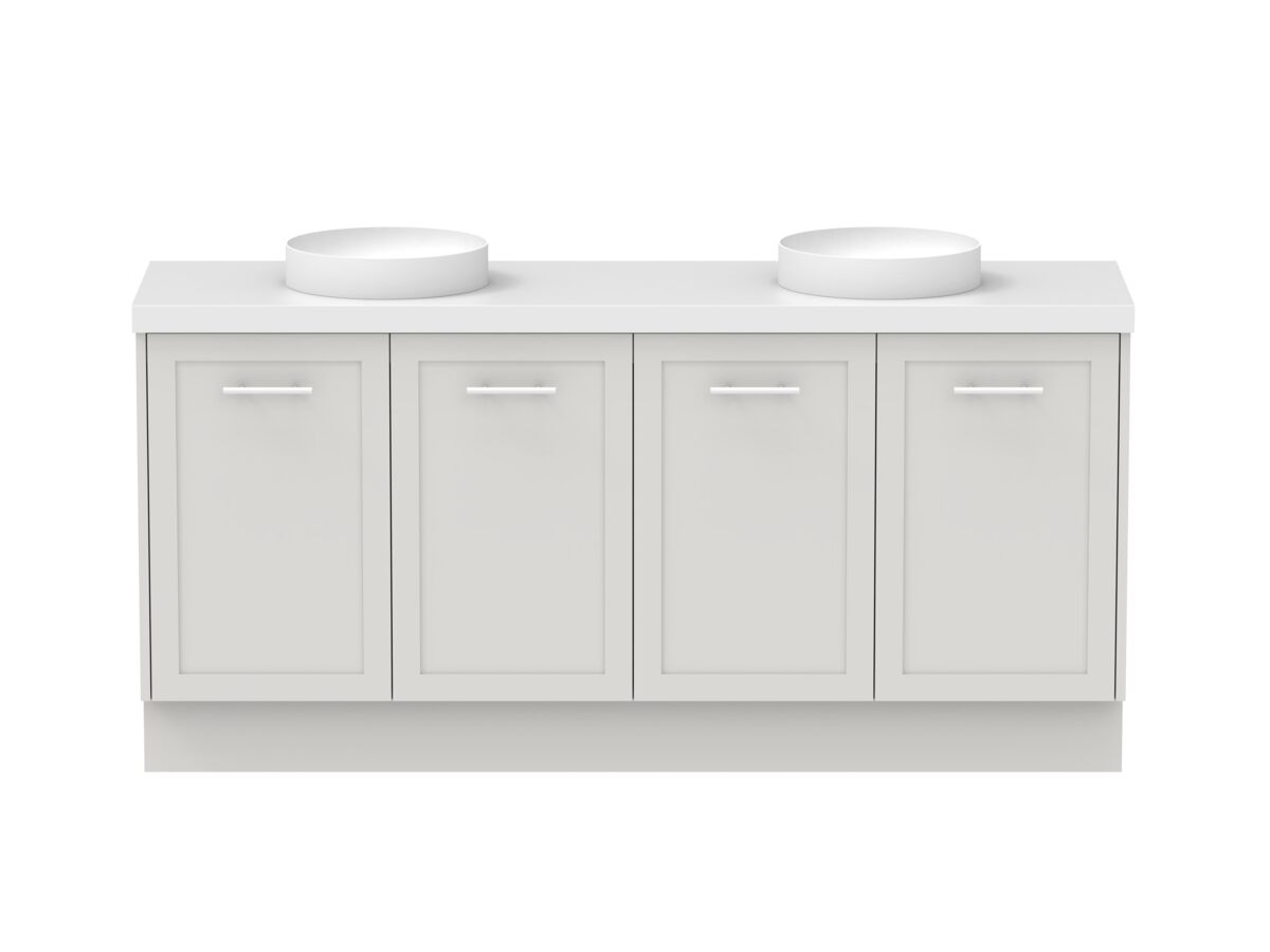 reece Kado Lux All Door 1800mm Floor Mounted Vanity Double Basin 50mm Cherry Pie Top