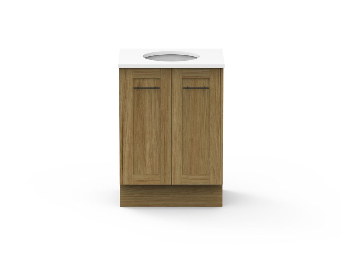 reece Kado Lux All Door 600mm Floor Mounted Vanity Centre Basin 20mm Cherry Pie Top