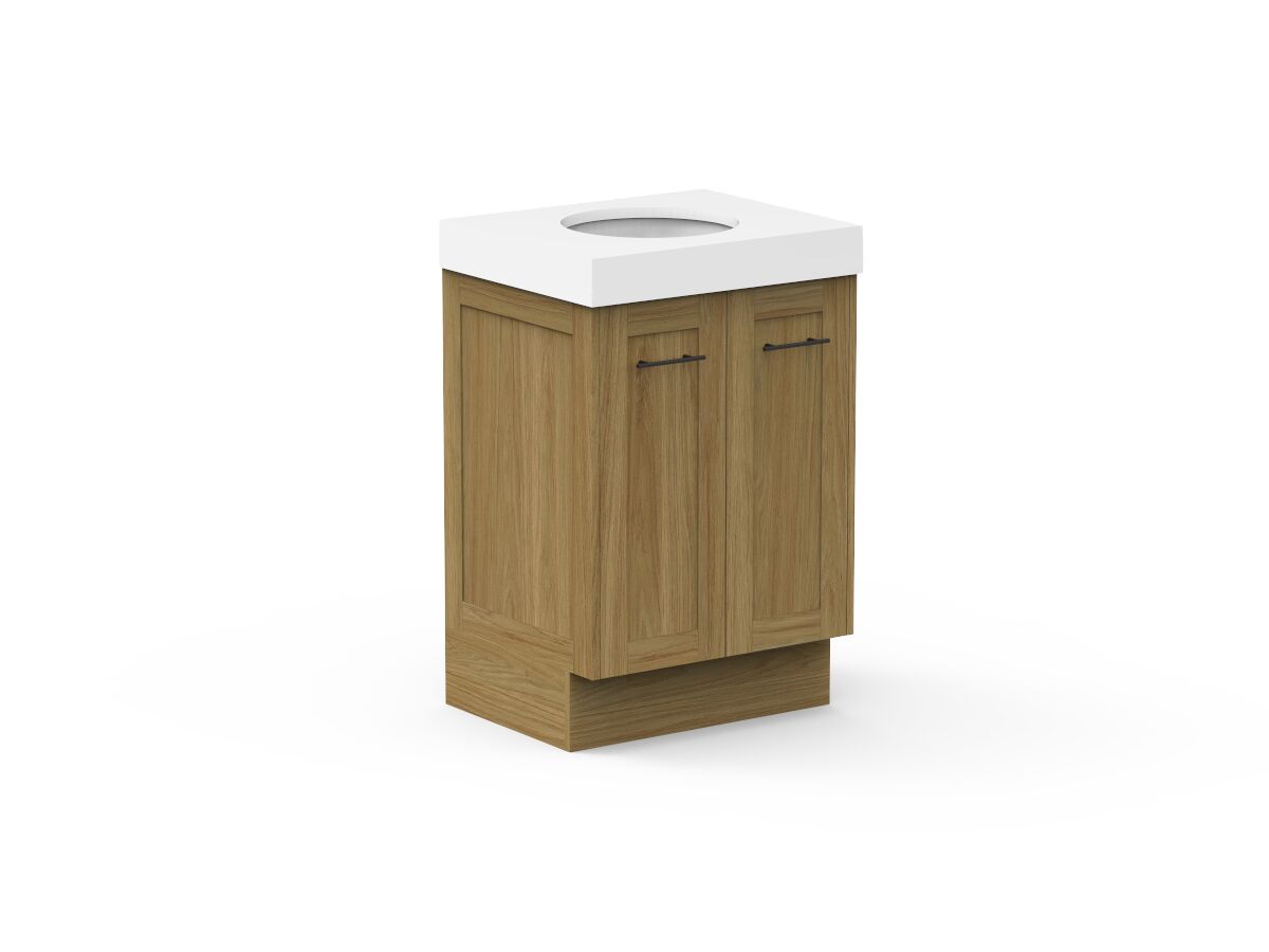 Reece Kado Lux All Door 600mm Floor Mounted Vanity Centre Basin 90mm Cherry Pie Top