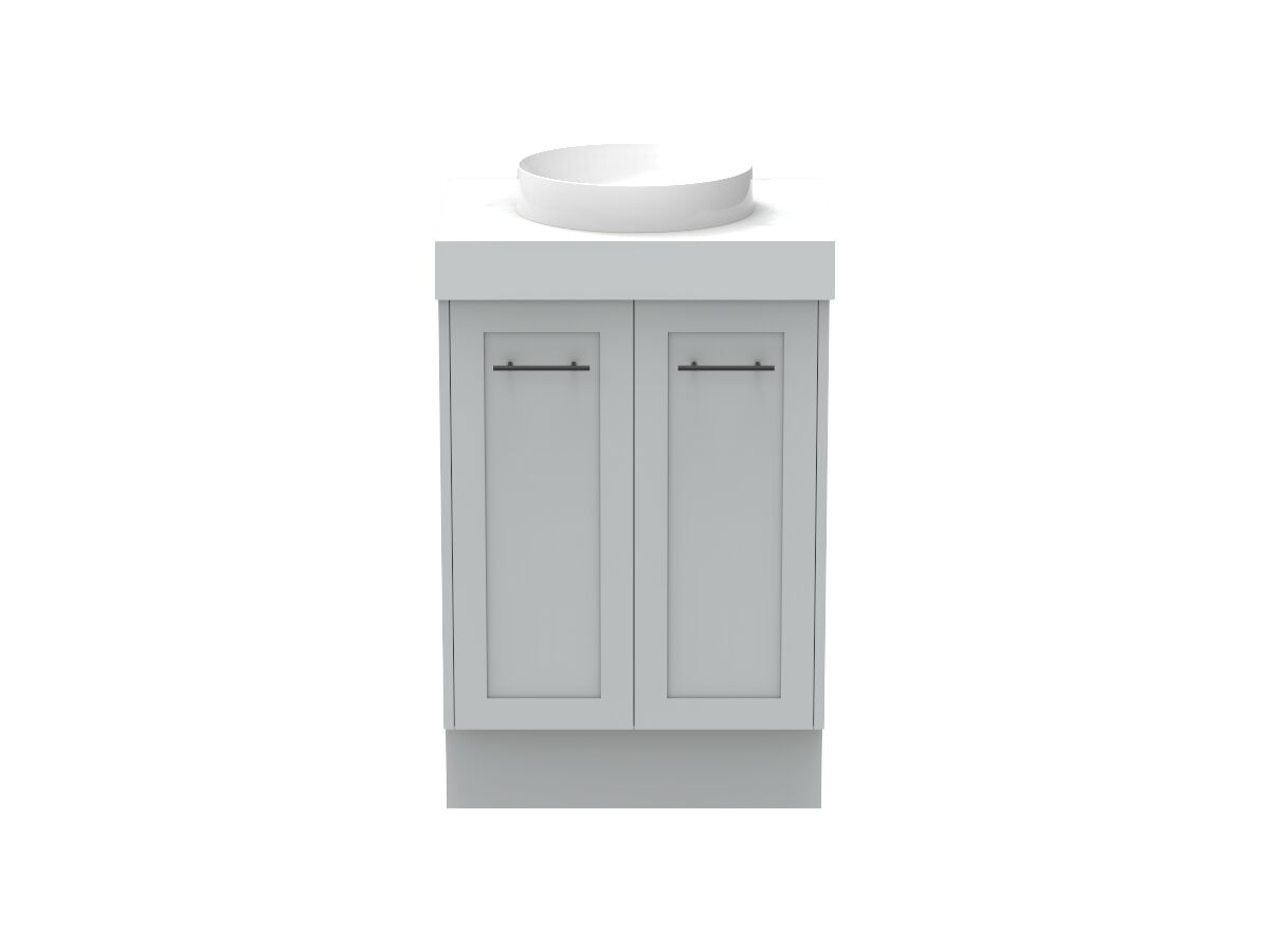 reece Kado Lux All Door 600mm Floor Mounted Vanity Centre Basin 90mm Cherry Pie Top
