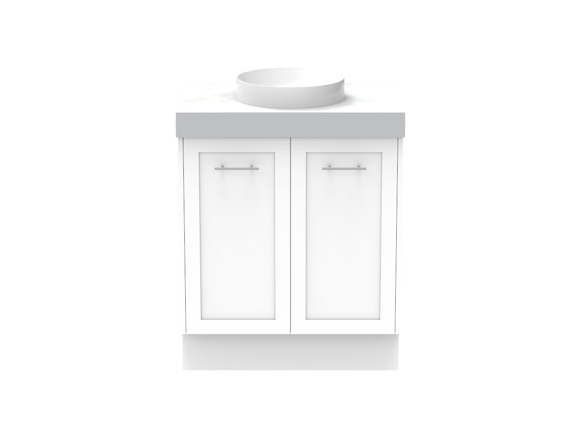 reece Kado Lux All Door 750mm Floor Mounted Vanity Centre Basin 90mm Cherry Pie Top