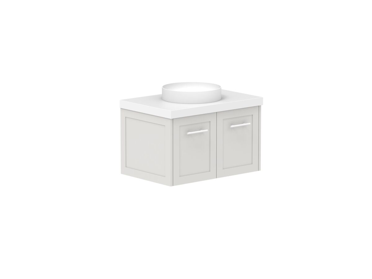Reece Kado Lux All Door 750mm Wall Hung Vanity Centre Basin 50mm Durasein Top