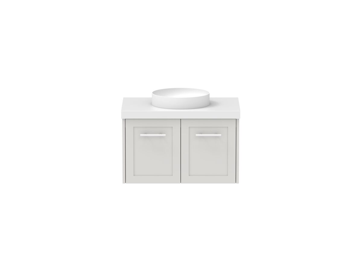 reece Kado Lux All Door 750mm Wall Hung Vanity Centre Basin 50mm Durasein Top