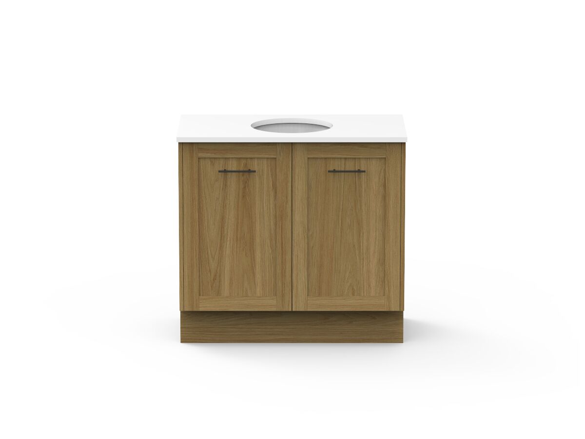 reece Kado Lux All Door 900mm Floor Mounted Vanity Centre Basin 20mm Cherry Pie Top