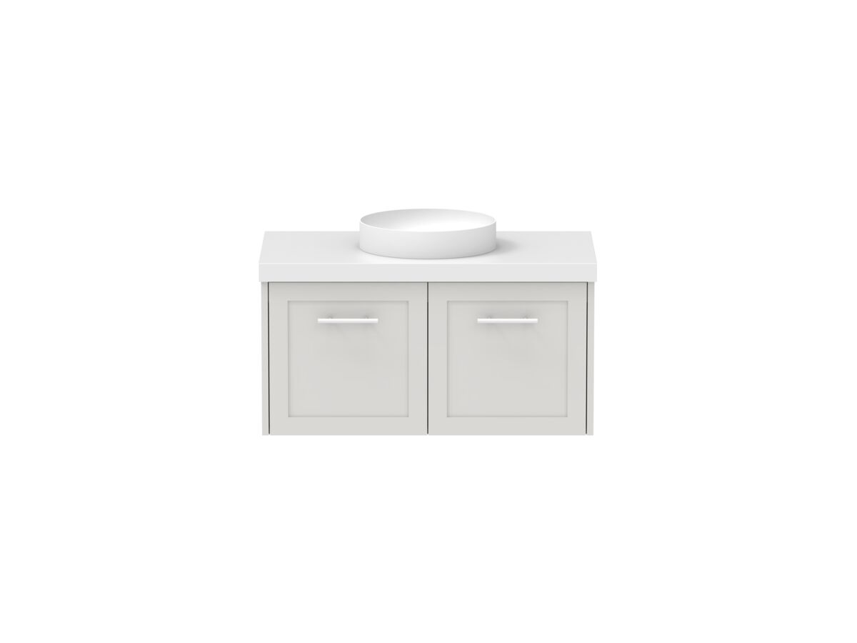 reece Kado Lux All Door 900mm Wall Hung Vanity Centre Basin 50mm Durasein Top