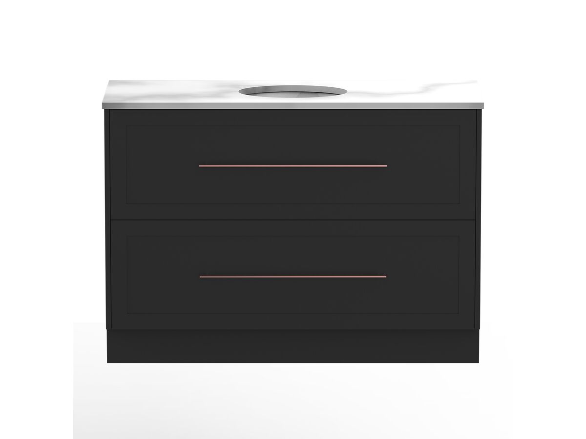 reece Kado Lux All Drawer 1200mm Floor Mounted Vanity Centre Basin 20mm Cherry Pie Top