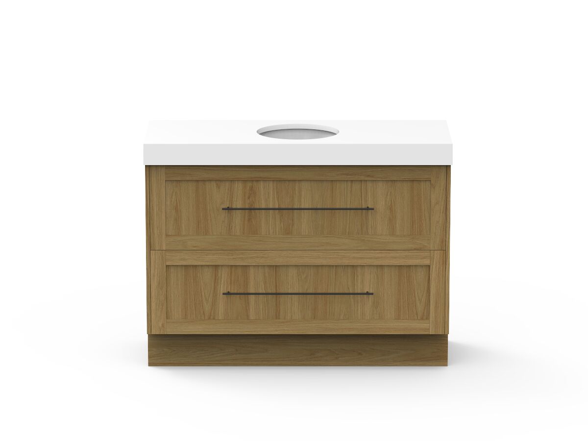 reece Kado Lux All Drawer 1200mm Floor Mounted Vanity Centre Basin 90mm Cherry Pie Top