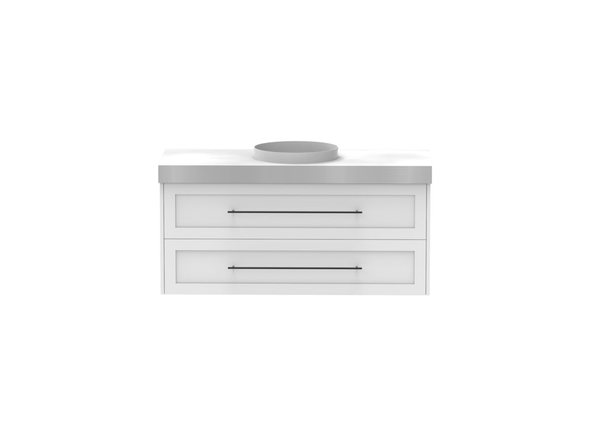 Reece Kado Lux All Drawer 1200mm Wall Hung Vanity Centre Basin 90mm Cherry Pie Top