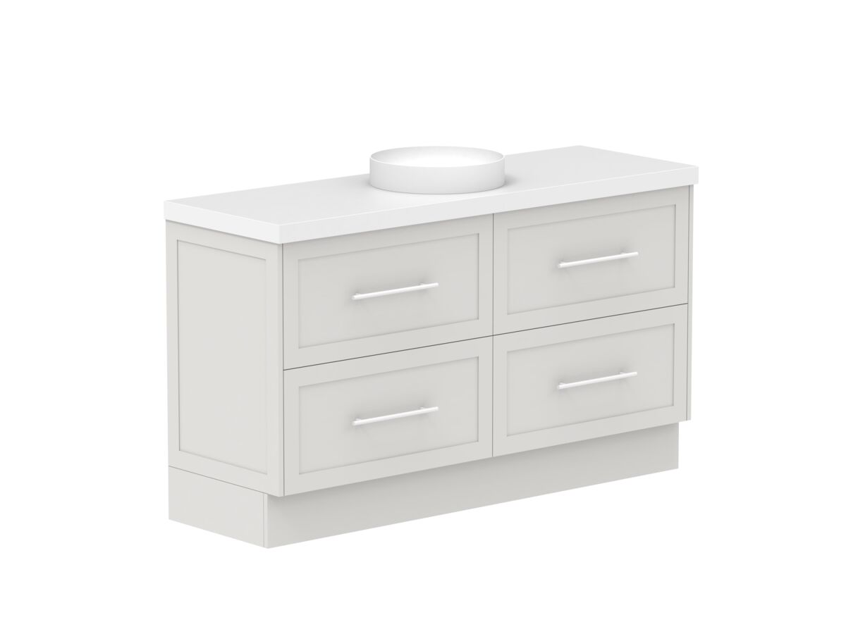 Reece Kado Lux All Drawer 1500mm Floor Mounted Vanity Centre Basin 50mm Durasein Top
