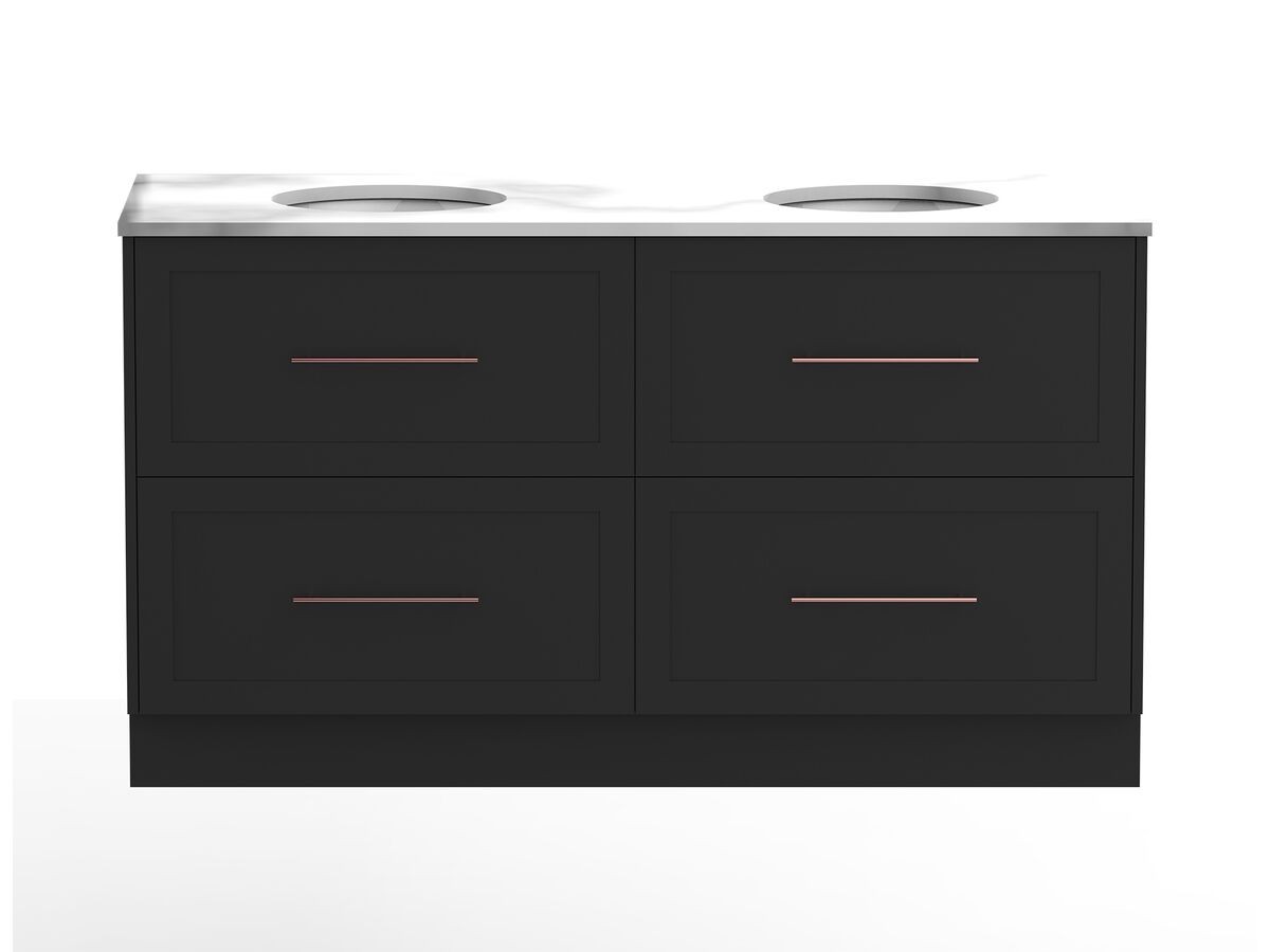 reece Kado Lux All Drawer 1500mm Floor Mounted Vanity Double Basin 20mm Cherry Pie Top