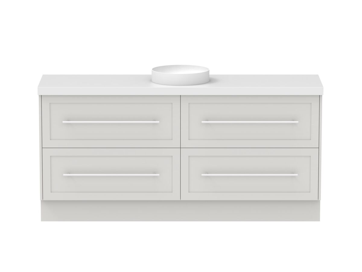 reece Kado Lux All Drawer 1800mm Floor Mounted Vanity Centre Basin 50mm Cherry Pie Top
