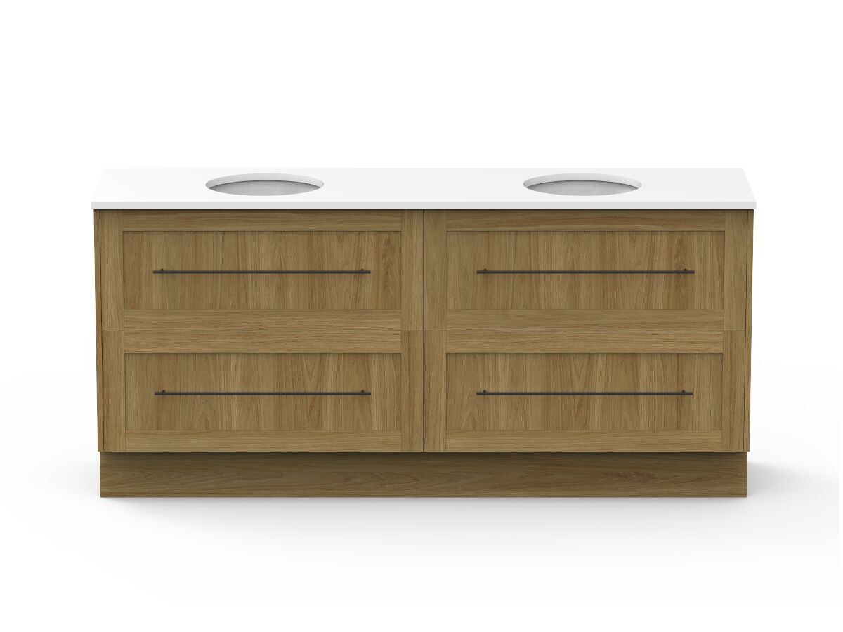 reece Kado Lux All Drawer 1800mm Floor Mounted Vanity Double Basin 20mm Cherry Pie Top