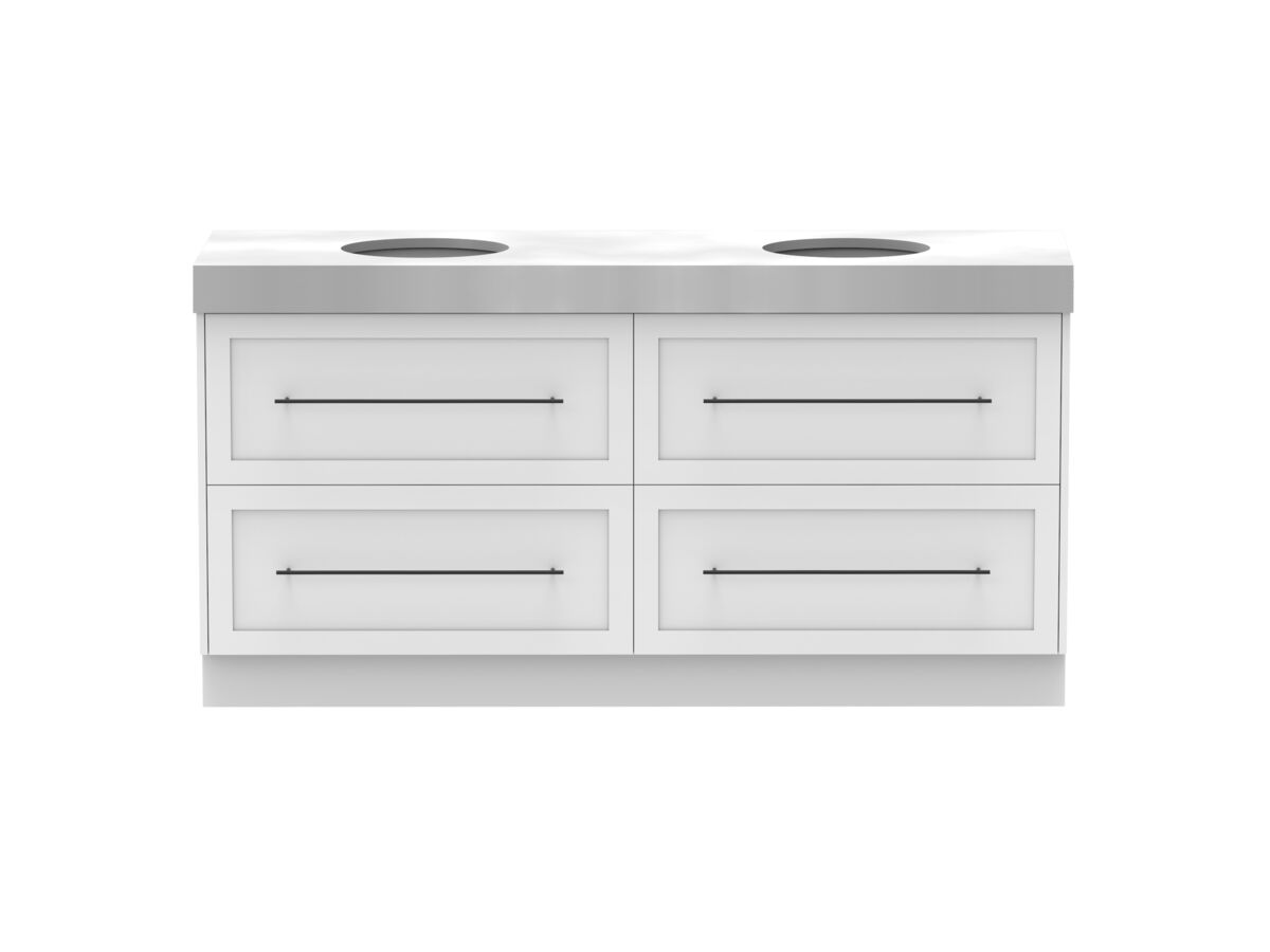 reece Kado Lux All Drawer 1800mm Floor Mounted Vanity Double Basin 90mm Cherry Pie Top