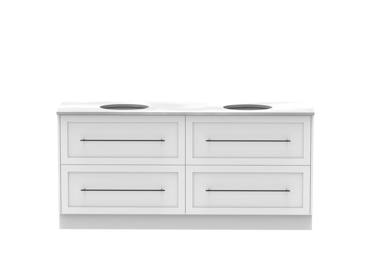 Reece Kado Lux All Drawer 1800mm Floor Mounted Vanity Double Basin 20mm Cherry Pie Top