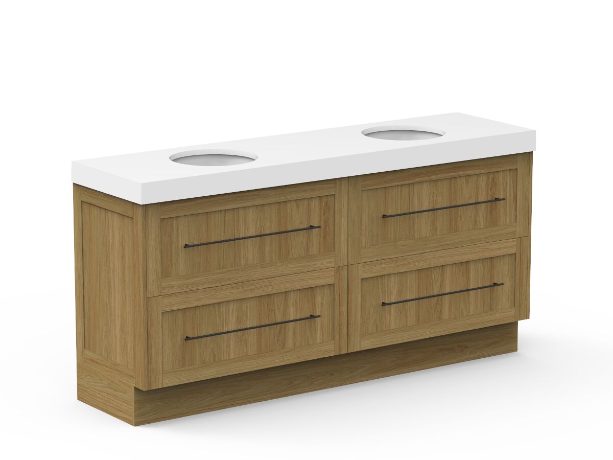 Reece Kado Lux All Drawer 1800mm Floor Mounted Vanity Double Basin 90mm Cherry Pie Top