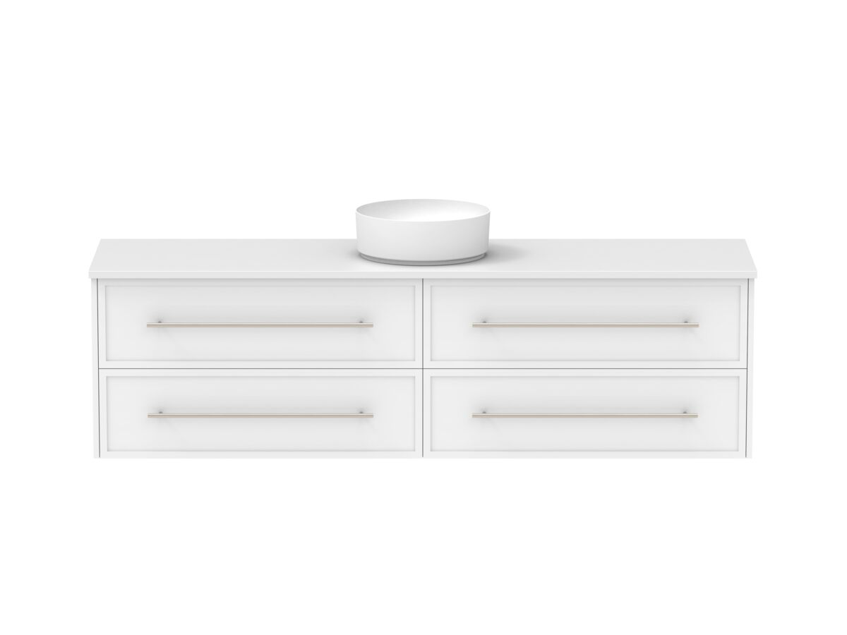 Reece Kado Lux All Drawer 1800mm Wall Hung Vanity Centre Basin 20mm Cherry Pie Top