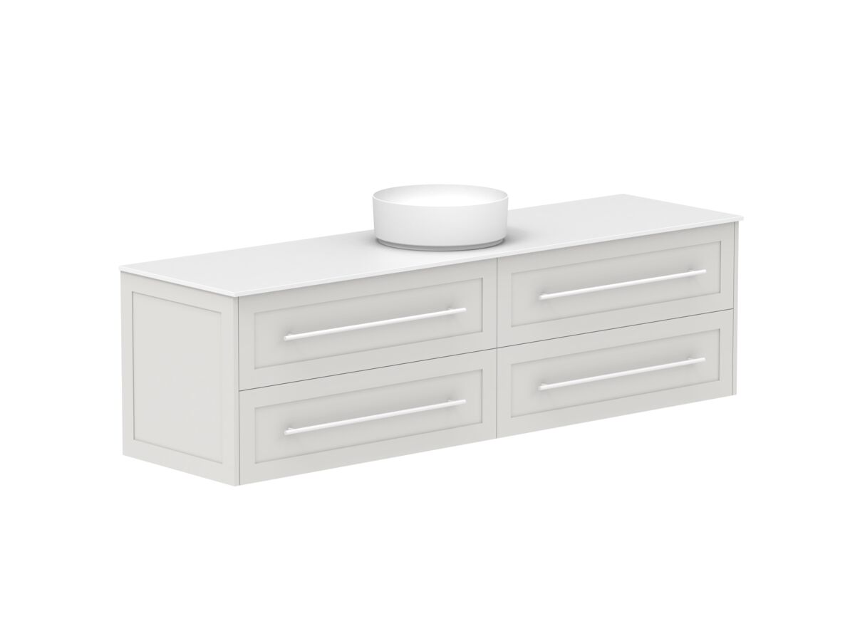 Reece Kado Lux All Drawer 1800mm Wall Hung Vanity Centre Basin 12mm Durasein Top