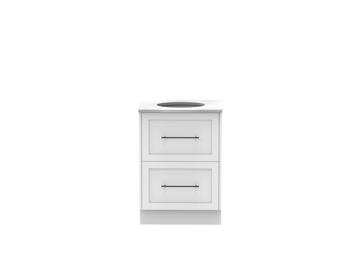 Reece Kado Lux All Drawer 600mm Floor Mounted Vanity Centre Basin 20mm Cherry Pie Top