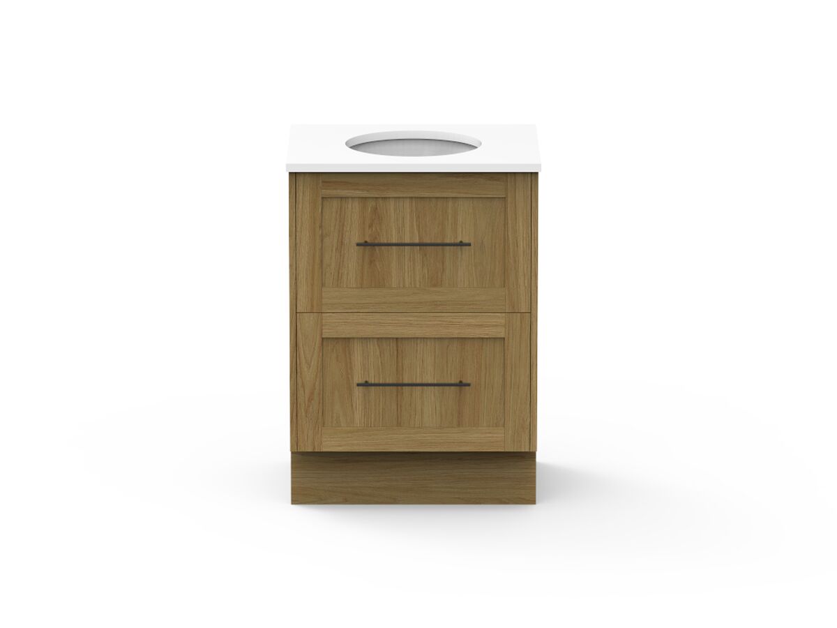 reece Kado Lux All Drawer 600mm Floor Mounted Vanity Centre Basin 20mm Cherry Pie Top