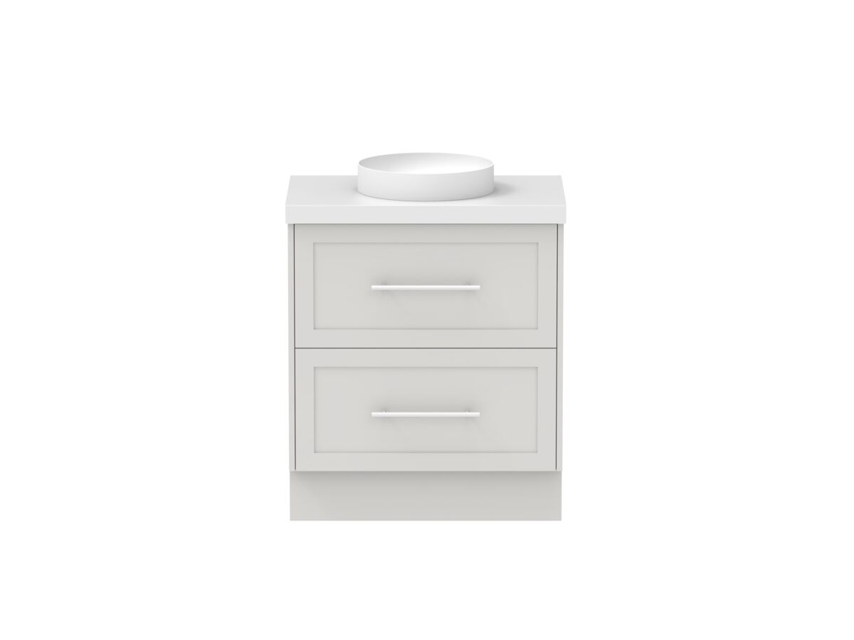 reece Kado Lux All Drawer 750mm Floor Mounted Vanity Centre Basin 50mm Durasein Top