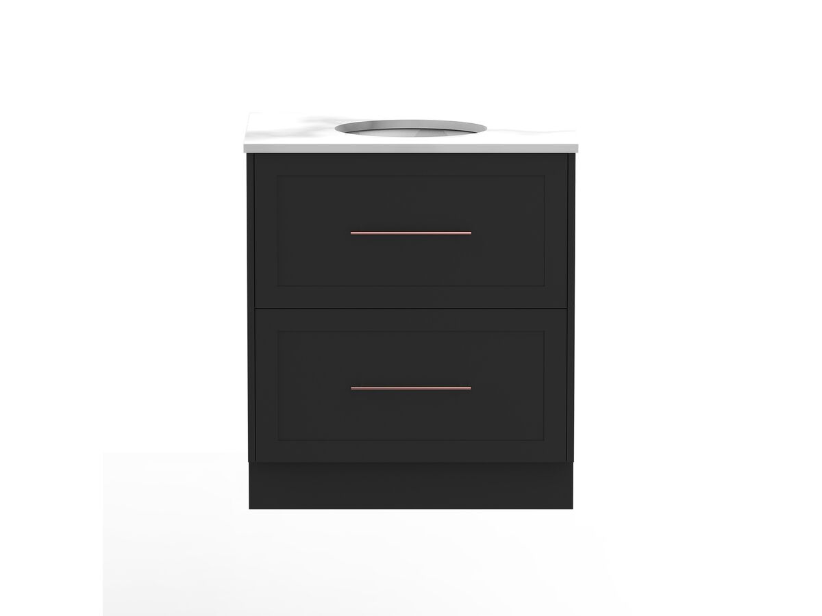 reece Kado Lux All Drawer 750mm Floor Mounted Vanity Centre Basin 20mm Cherry Pie Top