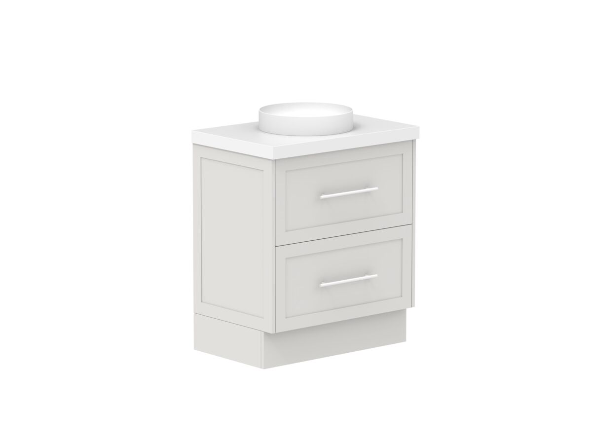Reece Kado Lux All Drawer 750mm Floor Mounted Vanity Centre Basin 50mm Durasein Top
