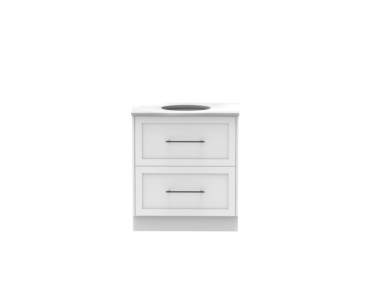 Reece Kado Lux All Drawer 750mm Floor Mounted Vanity Centre Basin 20mm Cherry Pie Top