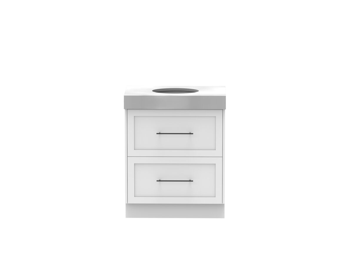 Reece Kado Lux All Drawer 750mm Floor Mounted Vanity Centre Basin 90mm Cherry Pie Top
