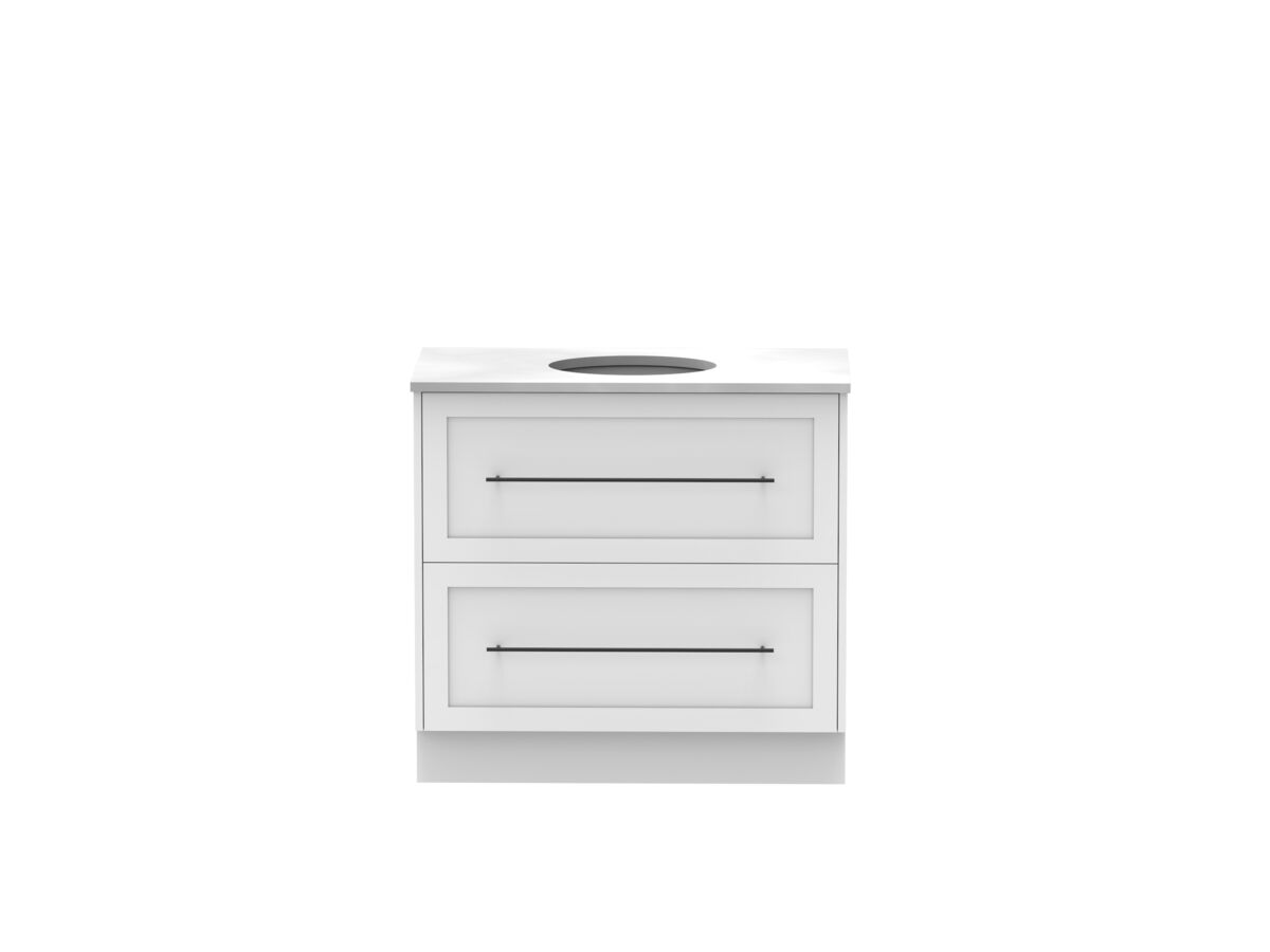 Reece Kado Lux All Drawer 900mm Floor Mounted Vanity Centre Basin 20mm Cherry Pie Top