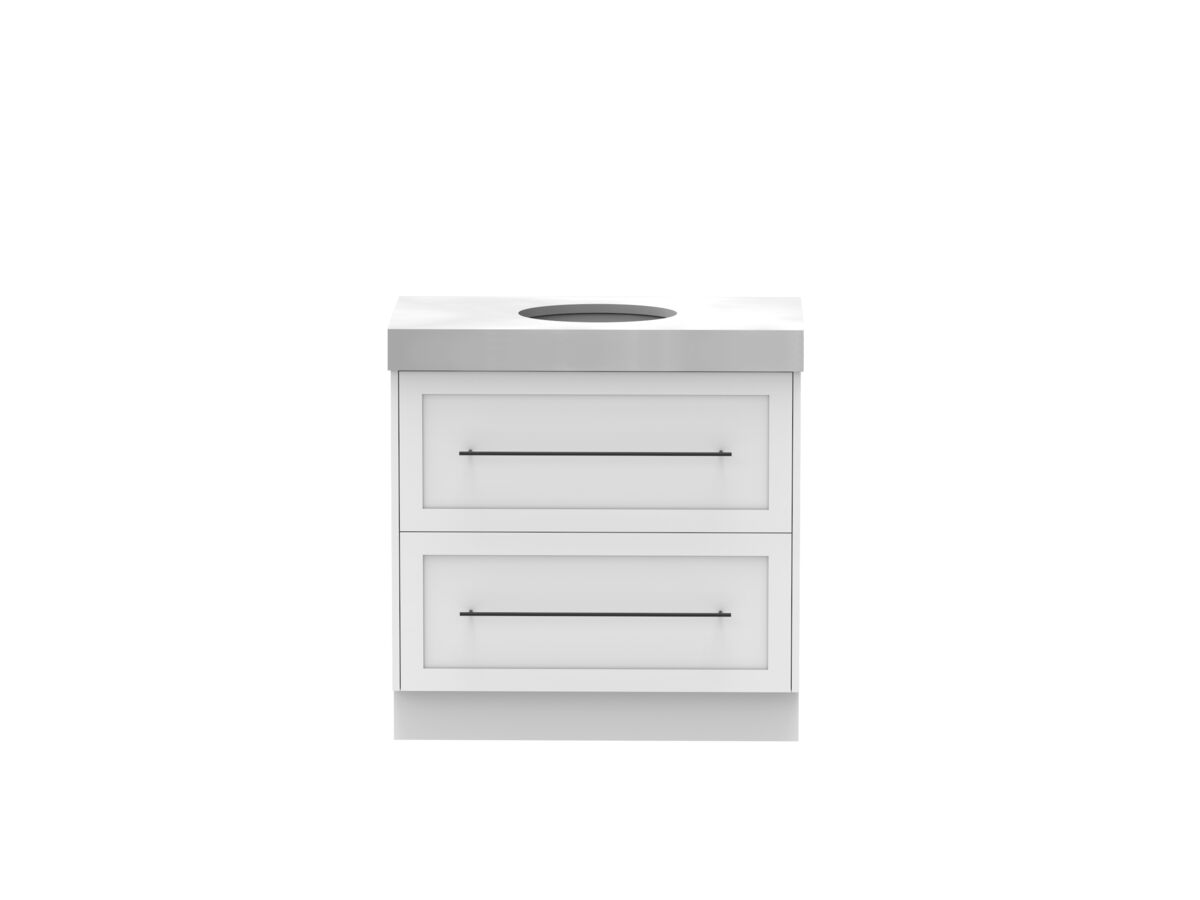 reece Kado Lux All Drawer 900mm Floor Mounted Vanity Centre Basin 90mm Cherry Pie Top