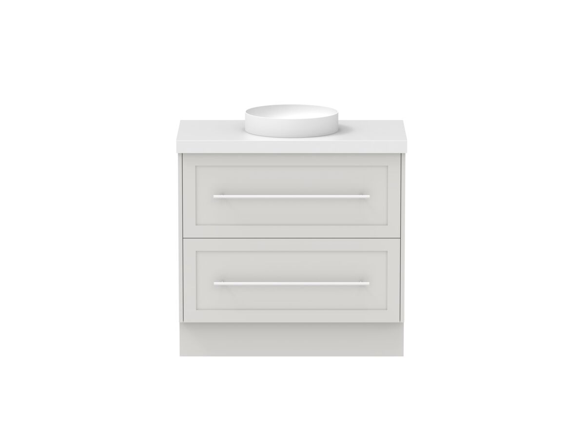 reece Kado Lux All Drawer 900mm Floor Mounted Vanity Centre Basin 50mm Cherry Pie Top