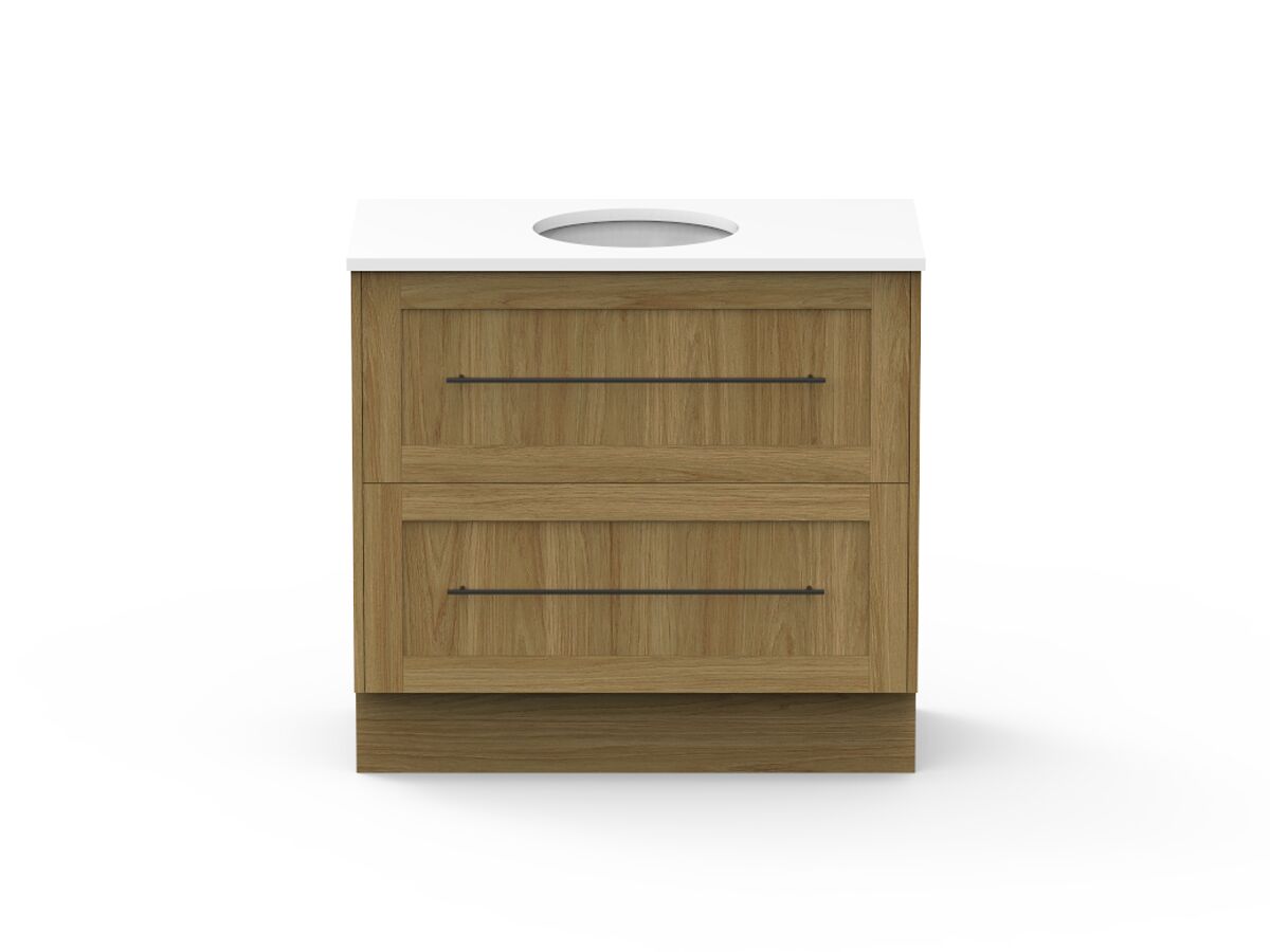 reece Kado Lux All Drawer 900mm Floor Mounted Vanity Centre Basin 20mm Cherry Pie Top