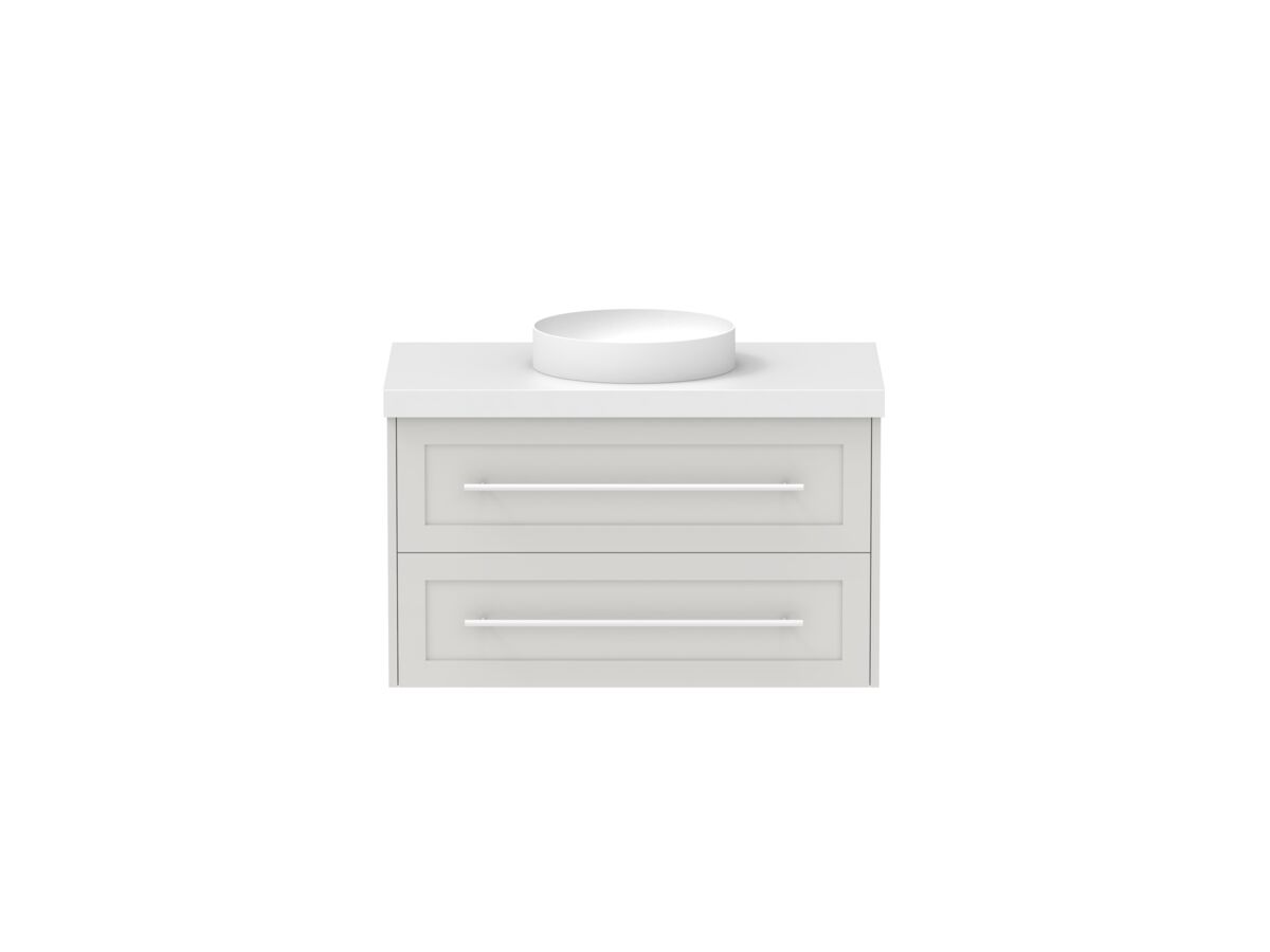 reece Kado Lux All Drawer 900mm Wall Hung Vanity Centre Basin 50mm Durasein Top