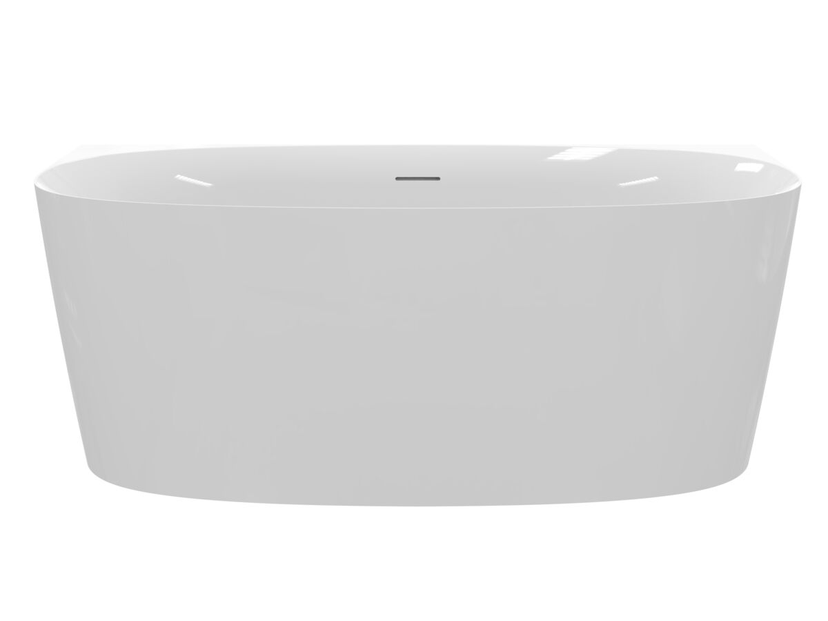 Reece Kado Lux Back To Wall Bath 1500mm X 750mm X 580mm With Overflow Gloss White