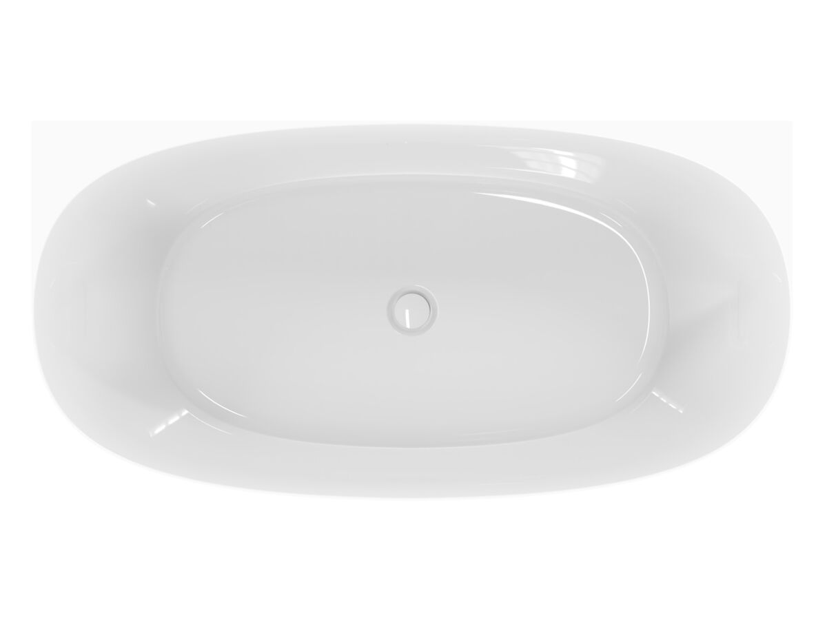 Reece Kado Lux Back To Wall Bath 1500mm X 750mm X 580mm With Overflow Gloss White