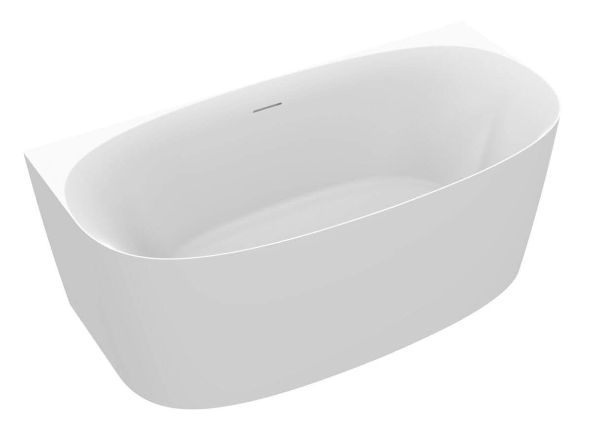 reece Kado Lux Back to Wall Bath 1500mm x 750mm x 580mm with Overflow Matte White