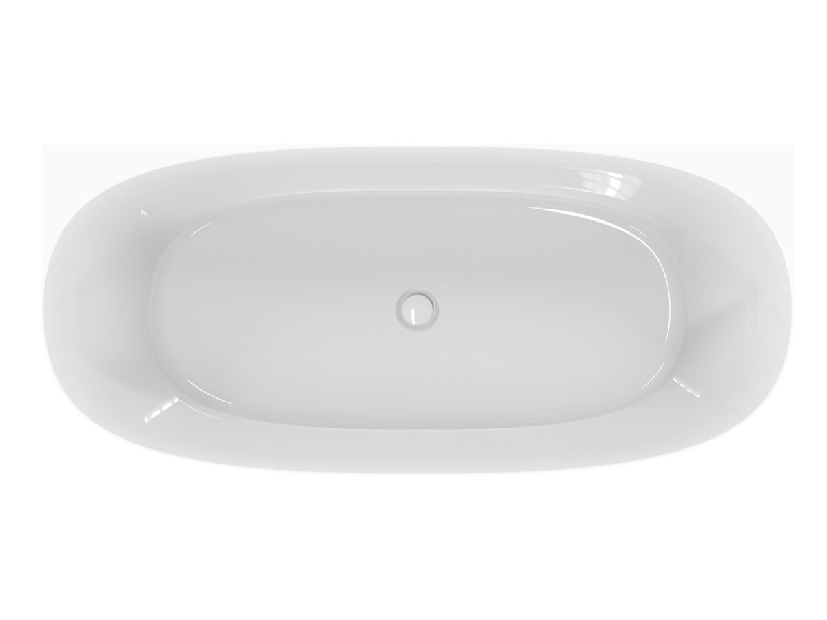 Reece Kado Lux Back To Wall Bath 1700mm X 750mm X 580mm With Overflow Gloss White