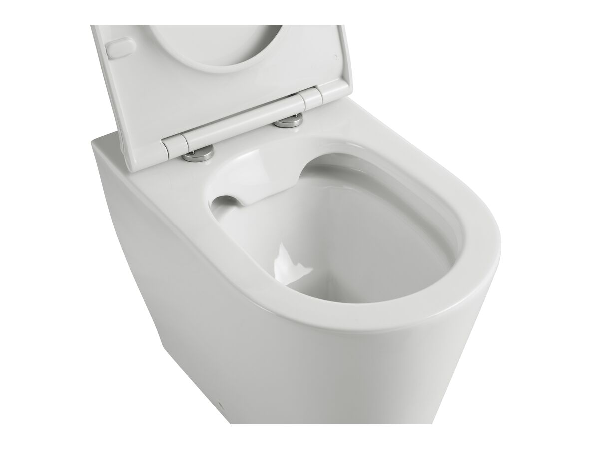 Reece Kado Lux Back To Wall Rimless Overheight Back To Wall Pan With Thin Soft Close Quick Release Seat (4 Star)