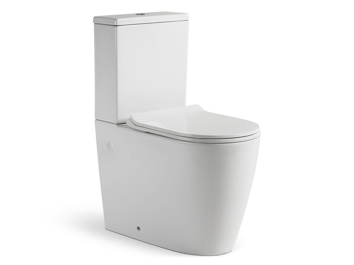 reece Kado Lux Close Coupled Back to Wall Rimless Plus Overheight Bottom Inlet Toilet Suite with Thin Soft Close Quick Release Seat White (4 Star)