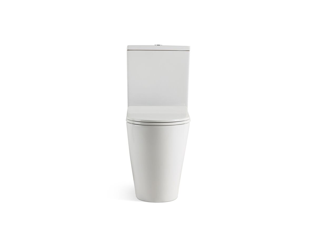 Reece Kado Lux Close Coupled Back To Wall Rimless Plus Overheight Bottom Inlet Toilet Suite With Thin Soft Close Quick Release Seat White (4 Star)