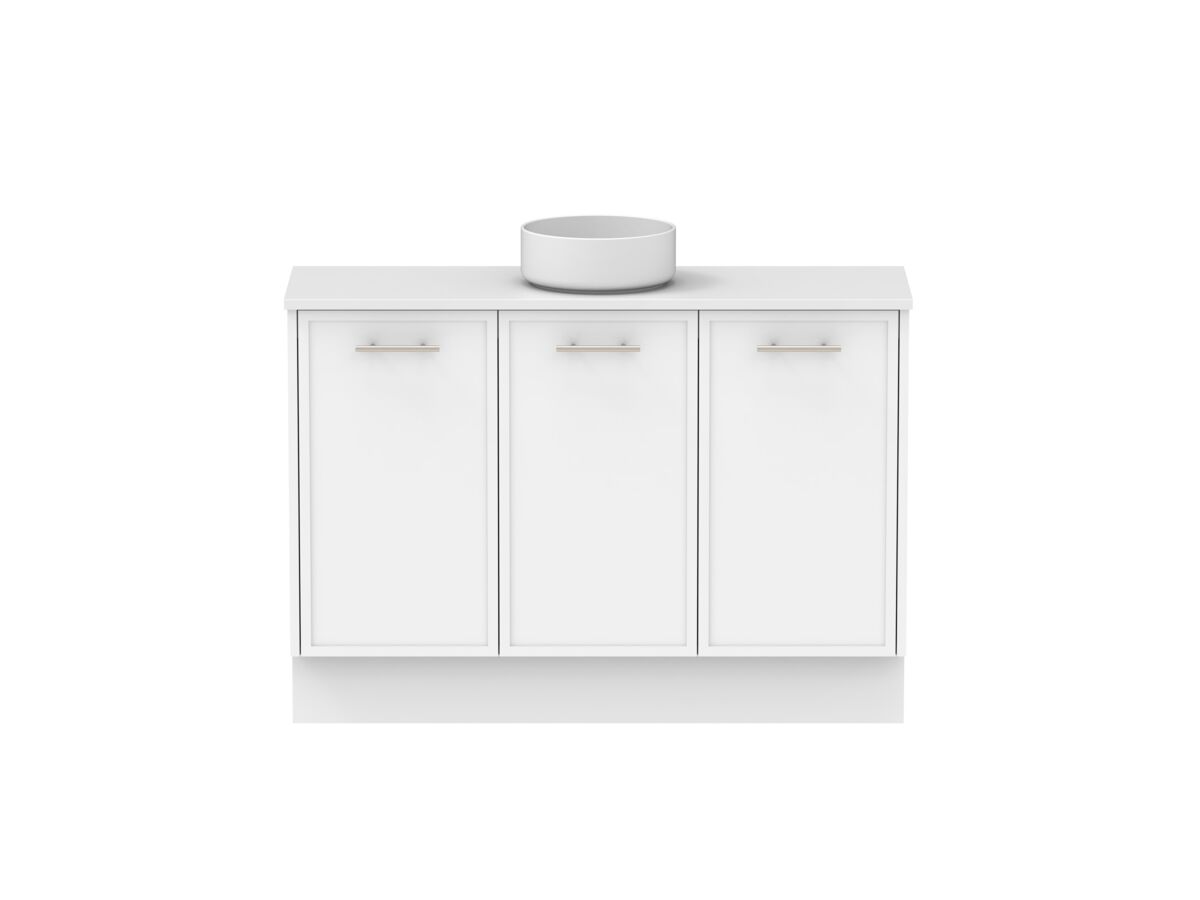 Reece Kado Lux Ensuite All Door 1200mm Floor Mounted Vanity Centre Basin 20mm Caesarstone Mineral Top
