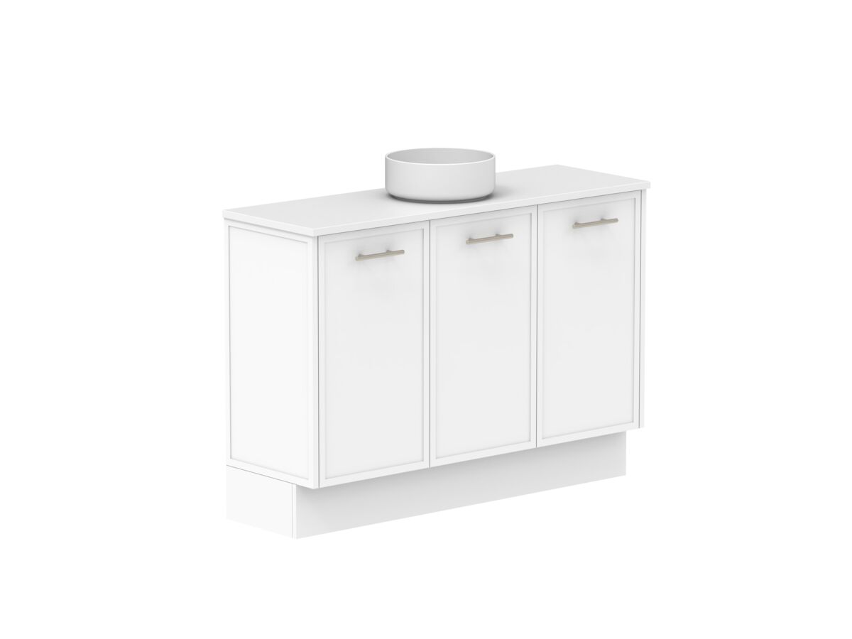 Reece Kado Lux Ensuite All Door 1200mm Floor Mounted Vanity Centre Basin 20mm Caesarstone Mineral Top
