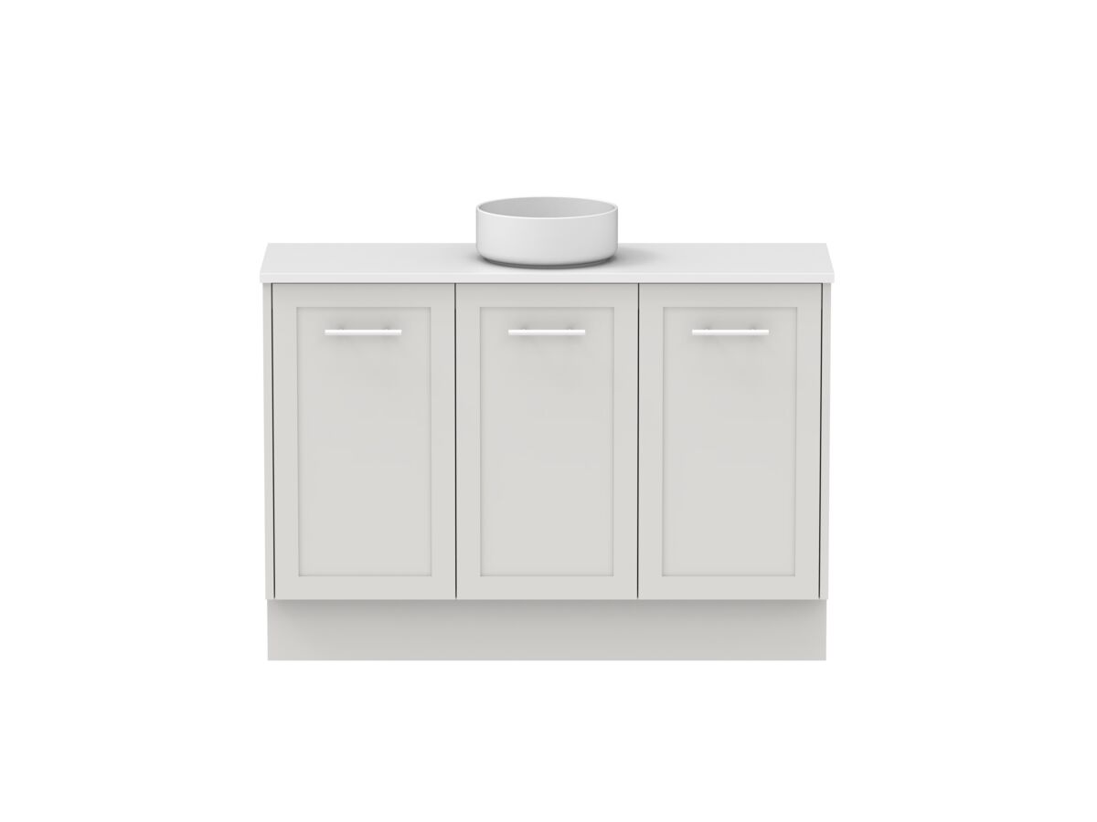 reece Kado Lux Ensuite All Door 1200mm Floor Mounted Vanity Centre Basin 20mm Caesarstone Mineral Top